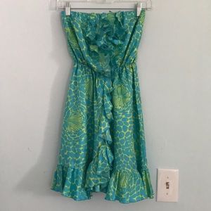 Lilly Pulitzer patterned Silk Strapless Dress